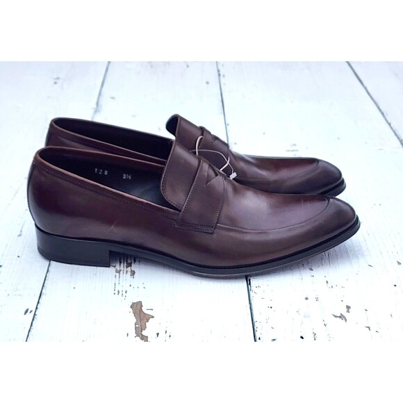 To Boot Other - To Boot New York Burnished Brown Leather Penny Loafers Made Italy US 9.5 EU 43.5